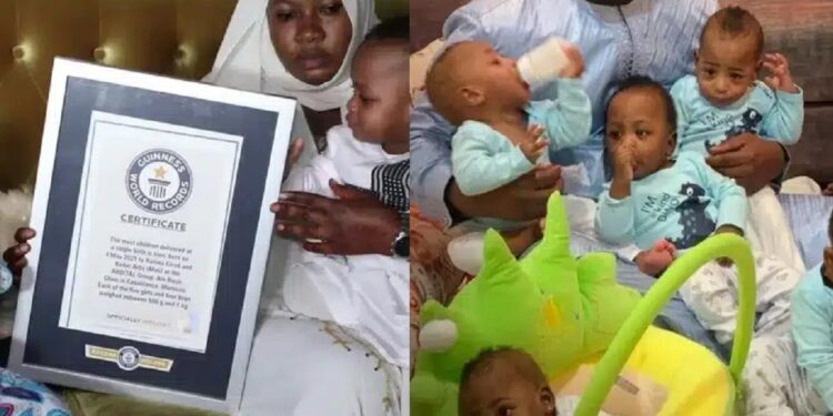 Woman breaks Guinness World Records after giving birth to 9 babies at once