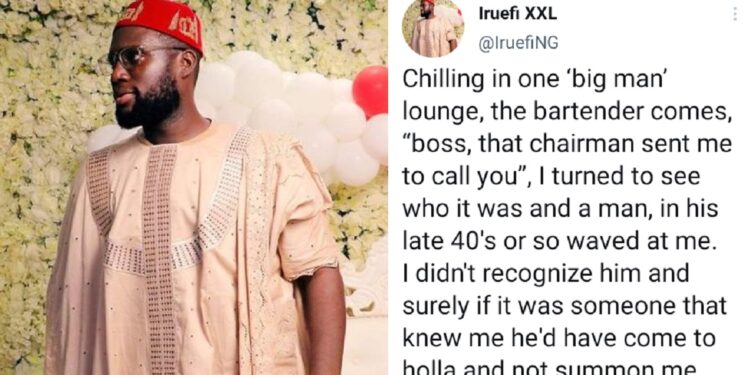Married man narrates his encounter with an ‘Abuja Big Man’ who propositioned him at a lounge