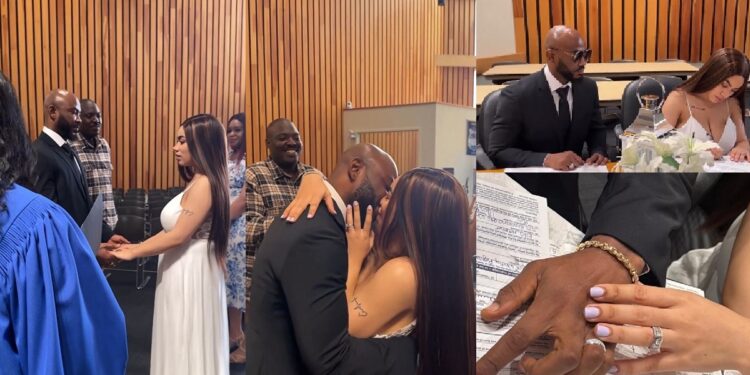 Ned Nwoko missing in video as daughter, Julia, ties the knot with her lover in Canada (Watch)