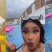 “Na man come arrange bra” – Fans react to embarrassing moment actress Tonto Dikeh suffered nip slip in a pool (Video)