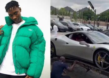 Zinoleesky splashes millions on a Ferrari and ships it down to Nigeria (Video)