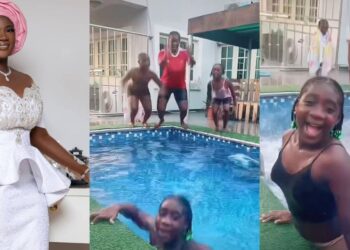 Actress, Mercy Johnson melts hearts as she shares fun moment with her kids (Video)
