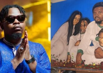 Rapper, Olamide recognizes young artist who drew a beautiful portrait of his family
