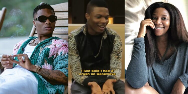 “Wiz and Older Women” – Netizens react as old video of Wizkid speaking on having a crush on Genevieve Nnaji resurfaces (Watch)