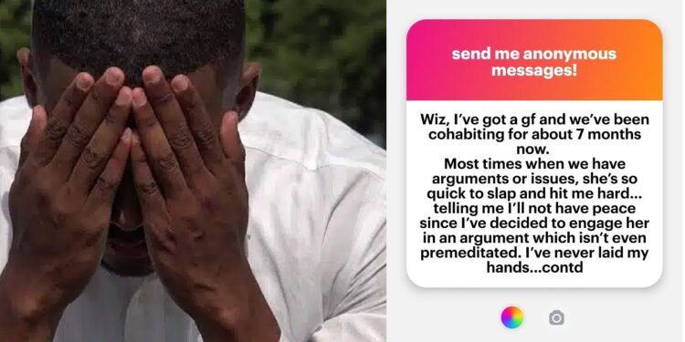 “Finished mumu” – Netizens react as man reveals his girlfriend beats and slaps him during arguments