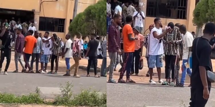 Student allegedly beaten by course mates for covering booklet in exam hall (Video)