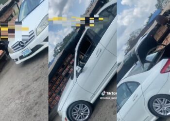 Nigerian man confused as he sees Benz C300 being used to sell bread [Video]