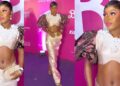 “Wetin be this?” – Netizens mock BBNaija star, Bella over her outfit to Barbie movie premier (Video)