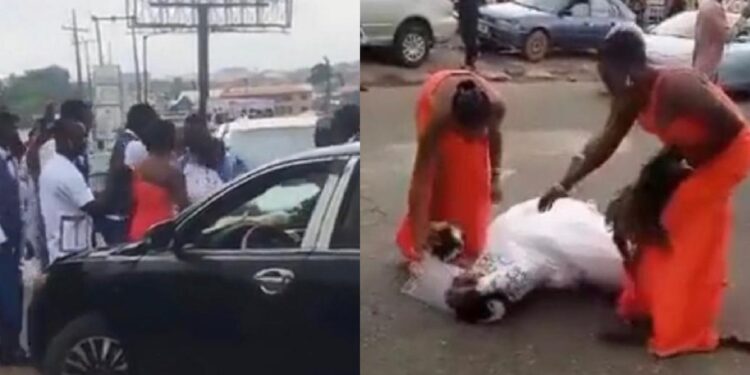 Drama as man disrupts wedding of his girlfriend to another man in Ibadan (video)