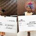Chef Dammy excited as she receives N1 million from businessman, Fekomi (Photos)