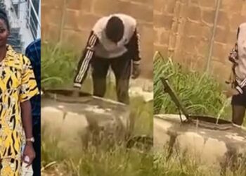 “Back to reality” – Netizens reacts as video of Chef Dammy fetching water from a well without bodyguards surfaces (Watch)