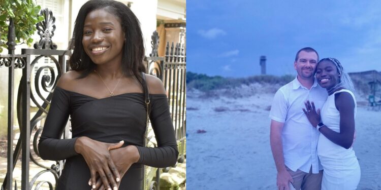 Chibok girl who escaped Boko Haram abduction gets engaged to US lover (Photos)