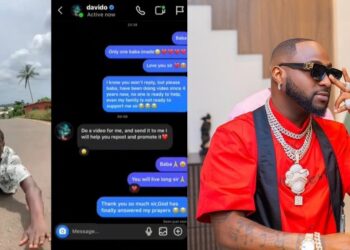 “Davido don change my story” – Nigerian boy rolls on the floor, leaks chat with singer (Video)