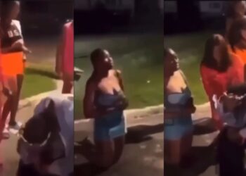 Man breaks down in tears after catching girlfriend waiting for client by roadside (Video)