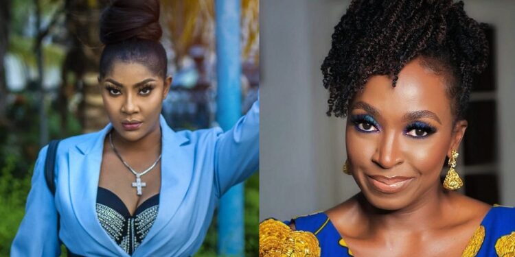 “Tag Kate Henshaw with your full chest” – Netizens tells Angela Okorie as she drags a certain veteran colleague