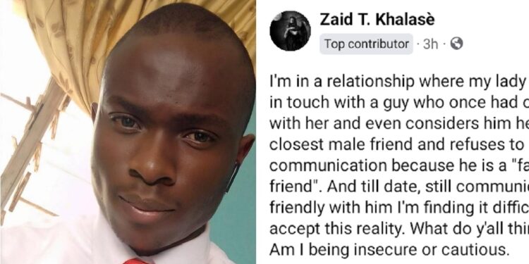 “My girlfriend is still touch with a guy who once had c0itus with her and she calls him a family friend” – Nigerian man laments