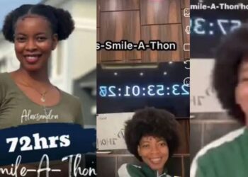 GWR: Nigerian lady begins 72-hour smile-a-thon (Video)