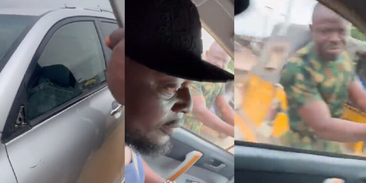 Soldier reportedly damages car of abroad returnee after they cautioned him for driving recklessly (Video)