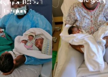 Nigerian woman celebrates abundant blessings as she welcomes triplets after being blessed with twins (Video)