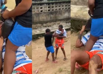 Members gang up to beat up lady who used their ‘contribution money’ to buy iPhone 13 (Video)