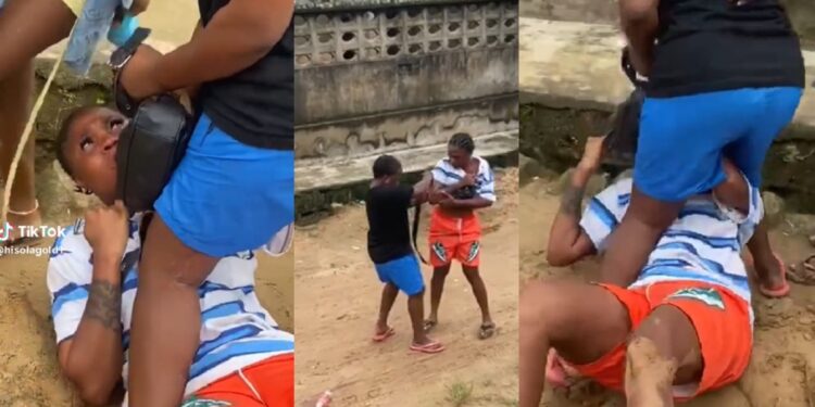 Members gang up to beat up lady who used their ‘contribution money’ to buy iPhone 13 (Video)