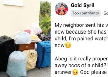 “Is it proper to chase your wife because she hasn’t been able to get pregnant” – Nigerian lady queries after her neighbor sent his wife packing