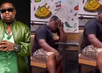 Man reacts