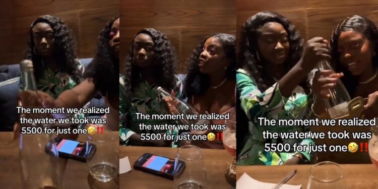 “Use the bottle as flower vase” – Reactions as lady buys a bottle of water for N5500 (Video)
