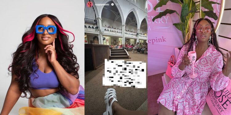 “It’s been ages since I’ve been to church, so happy to finally be back” – DJ Cuppy says as she attends Sunday service