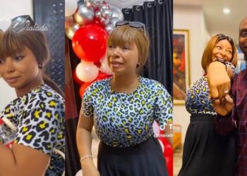 “From Facebook DM to forever” – Lady gets emotional as boyfriend surprises her with romantic marriage proposal (Video)