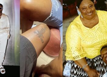 Wizkid’s loyal fan pays tribute to his late mother with a permanent tattoo