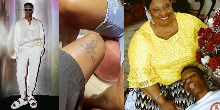 Wizkid’s loyal fan pays tribute to his late mother with a permanent tattoo