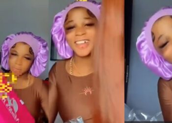 “One blow, one bone straight” – Reactions as lady with black eye flaunts expensive wig she received from boyfriend (Video)