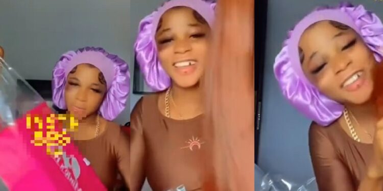 “One blow, one bone straight” – Reactions as lady with black eye flaunts expensive wig she received from boyfriend (Video)