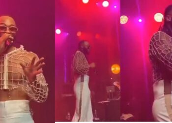 Singer, Flavour, causes a stir as he performs on stage in crop top and stylish pants (video)