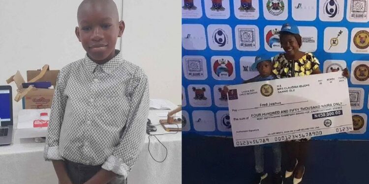11-year-old boy, Joshua Fred, wins Lagos government award for coding a calculator