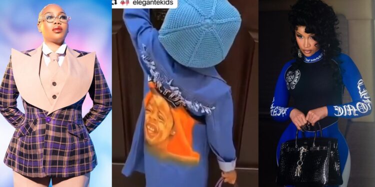 “International stylist” – Netizens commend Toyin Lawani after Cardi B’s daughter rocked one of her outfits