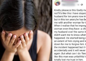 Woman laments after her husband claimed he ‘mistakenly’ impregnated his side chick