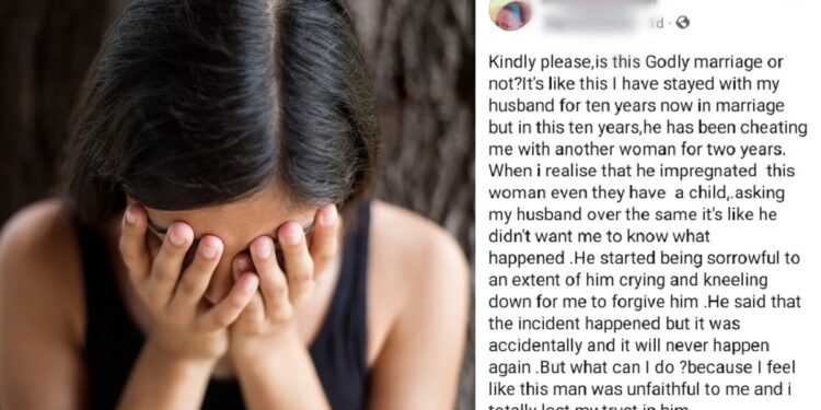 Woman laments after her husband claimed he ‘mistakenly’ impregnated his side chick