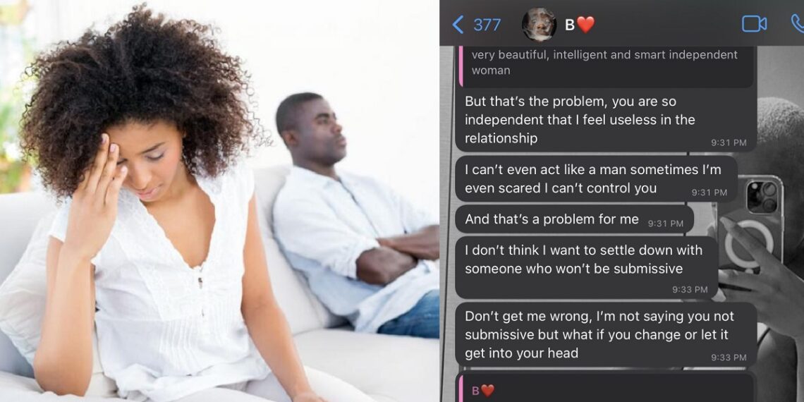 Man breaks up with his girlfriend because she is too independent and he
