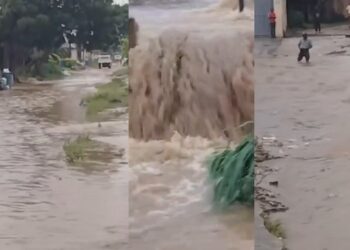 Panic spreads among residents as flooding inundates Lagos neighborhood (video)