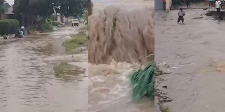 Panic spreads among residents as flooding inundates Lagos neighborhood (video)