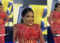 “Tailor abeg let Toyin breath” – Reactions as Toyin Abraham stuns in breathtaking dress