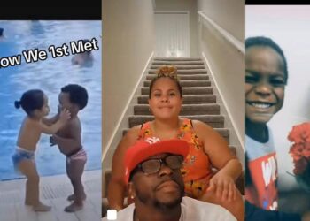 “We knew it was love at first kiss” – Tiktoker shares loveable glow-up video as he marries his childhood sweetheart (VIDEO)