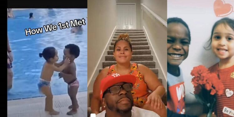 “We knew it was love at first kiss” – Tiktoker shares loveable glow-up video as he marries his childhood sweetheart (VIDEO)