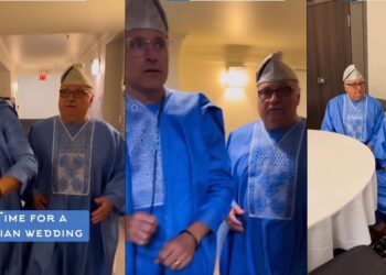 “Are we in the right place?”– White wedding guests question themselves after arriving early for a Nigerian wedding (WATCH)