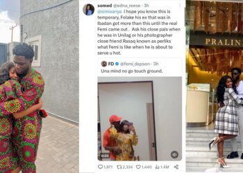 Instagram influencer, Simi Sanya replies lady who advised her to be careful of her relationship with music video producer, Femi Dapson.