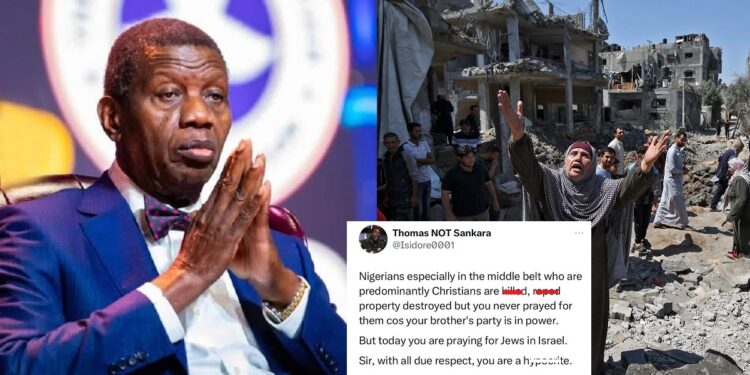 Pastor Enoch Adeboye comes under fire for sharing a video of himself praying for Israel amid its conflict with Hamas (watch)