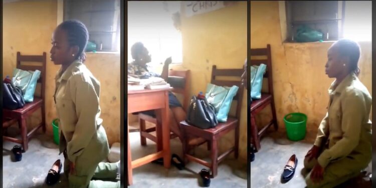 “This is very wrong” – Nigerians react to trending video of Corp member who was punished by PPA proprietress (VIDEO)