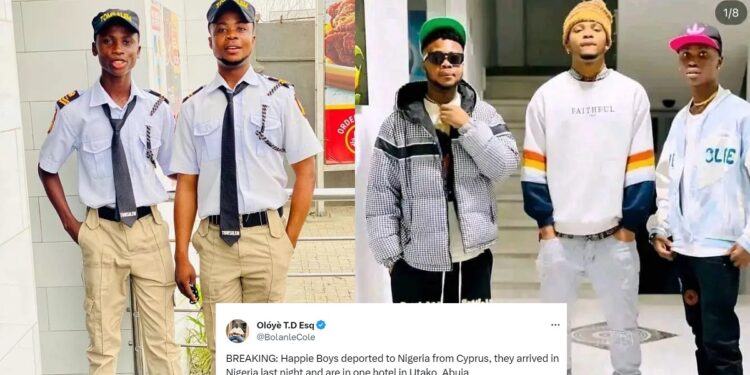 “From grace to grass” – Nigerians react to news of Happie boys’ alleged deportation from Cyprus to Nigeria
